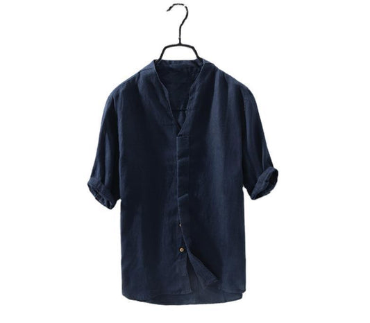 Half sleeve cotton and linen shirt