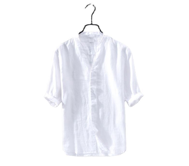 Half sleeve cotton and linen shirt