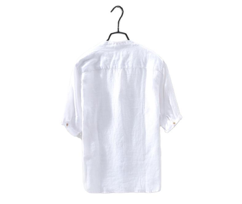 Half sleeve cotton and linen shirt